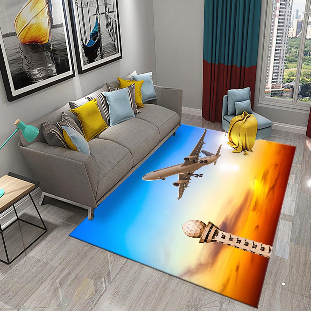 

3D Airplane Carpet for Livingroom Bathroom Entrance Anti-slip Mat Doormat Carpet for Kitchen Kids Teens Bedroom Decor Area Mat 40x60cm 16x24 inch