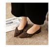 Women's Pointed Toe Suede Flats with 3D Floral Decor Slip-on Elegant Casual Shoes