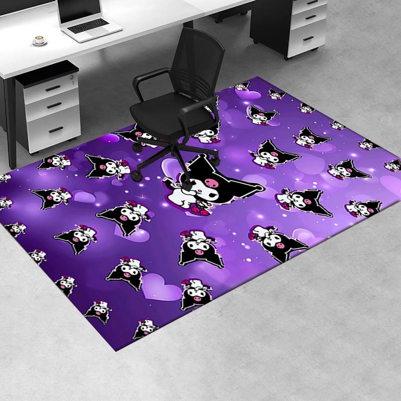 Office Rug Kuromi, Purple Anti-Slip Rug, Machine Washable for Living Room, Bedroom, Office, Multiple Sizes, Bedroom Mat, Decorative Mat, Durable Mat,