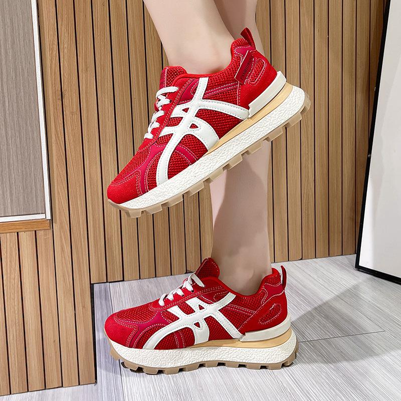 Light Luxury Thick-soled Women's New Spring and Autumn Mesh Breathable Sports and Leisure Shoes Dad Shoes