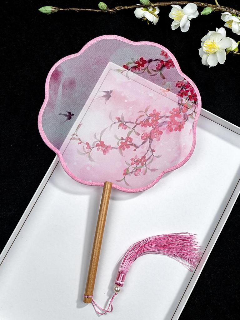 Translucent Ancient Style Round Dance Fan for Hanfu Costumes - Women's Classical Chinese Craft Fan