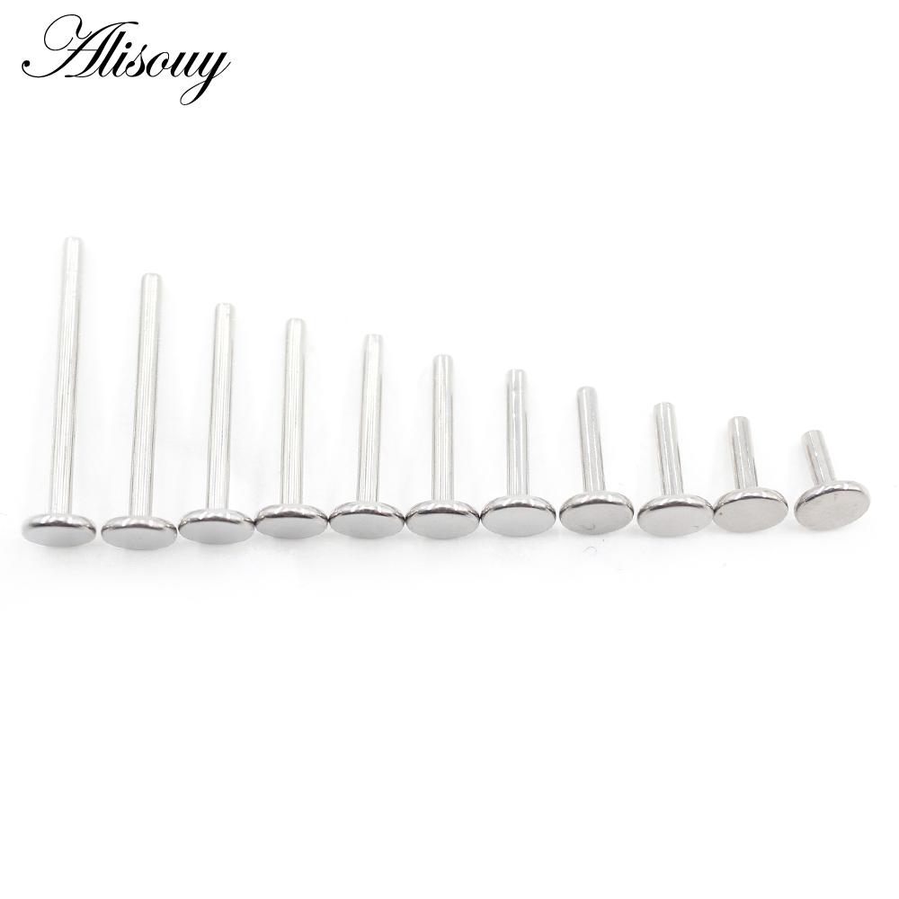 Alisouy 1PC G23 Titanium Internally Threaded Labret Shaft Lip Replacement Flat Bar Ear Tragus Stud Earring Body Piercing Jewelry
