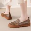 Fashion New authentic leather slip on flats women's ancient perforated breathable moccasins woman exquisite embossed rose loafers shoes