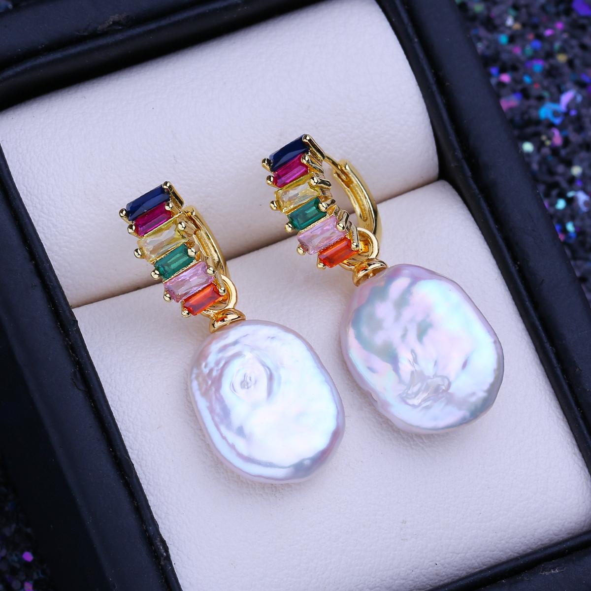 

LSOOYH серьги-кольца из натурального пресноводного белого белого жемчуга в стиле барокко для женщин, модные серьги-кольца с культивированным жемчугом золотого цвета, свадебные украшения золотой