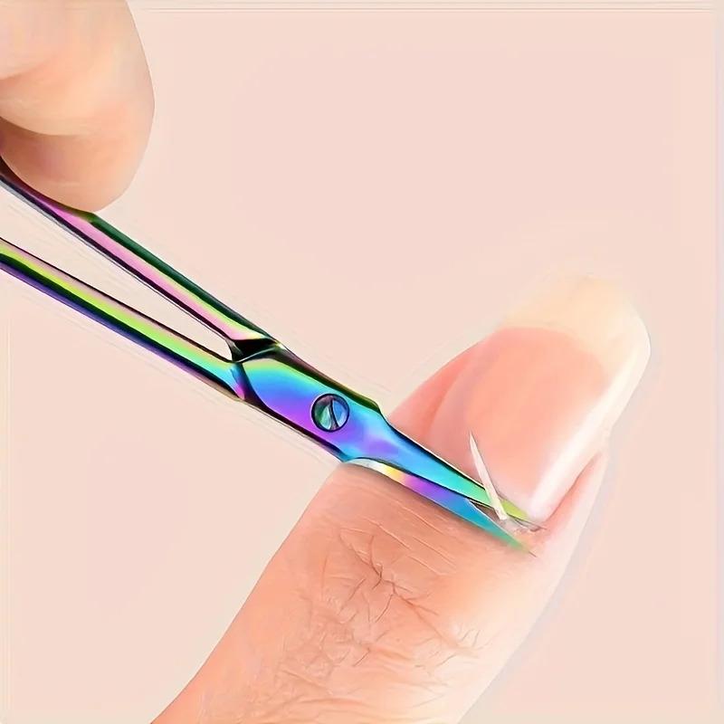 1/2 pcs Precision Stainless Steel Cuticle Scissors - Comfort Grip, Easy-to-Use Nail Care Tool for Home & Salon Use
