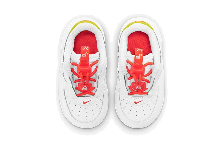 Nike Air Force 1 Toggle Low top Skateboard-Schuhe Weiß Rot Gelb Kleinkind und Kleinkind CU5289-102