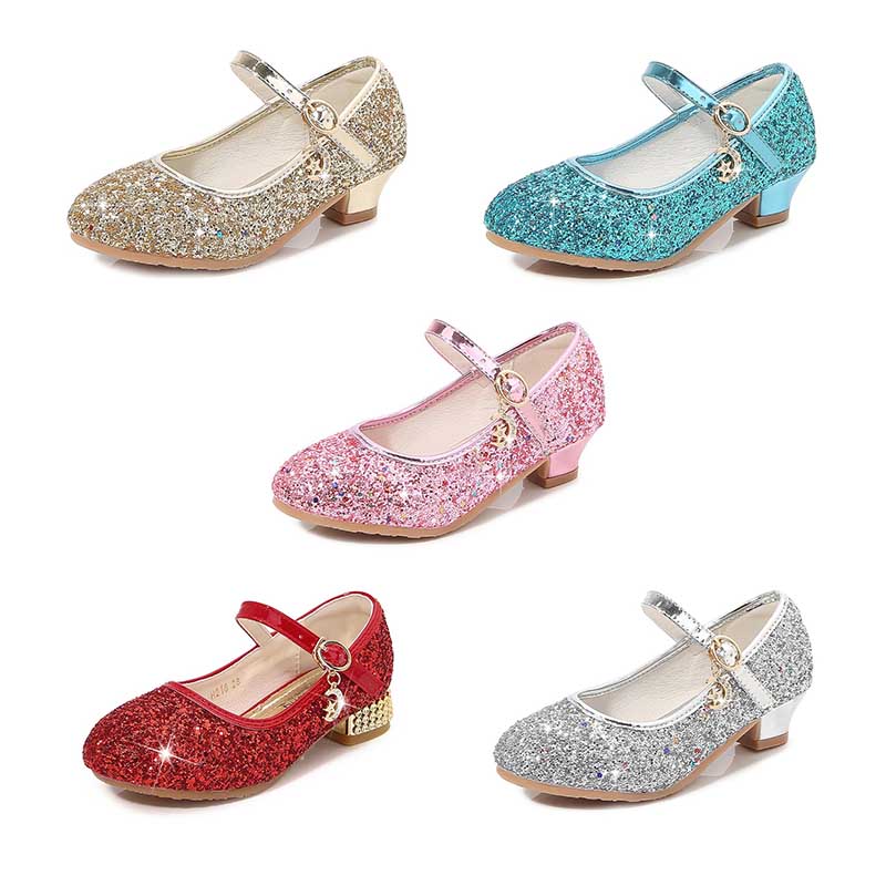 Children's High Heels Sequined Shoes Princess Shoes Flower Girls Shoes