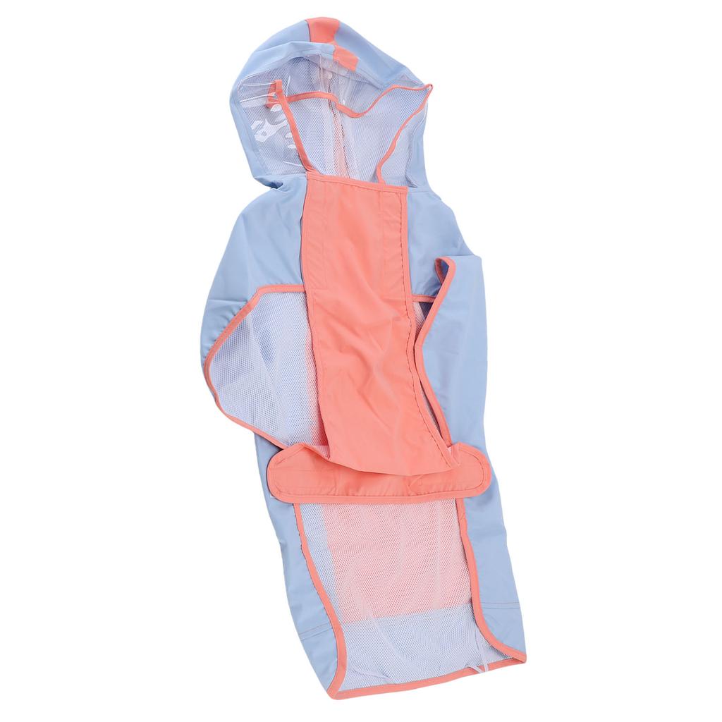 Large Dog Raincoat Windproof Waterproofing Pet Hooded Rain Jacket with Reflective Strap Convenient Leash Hole