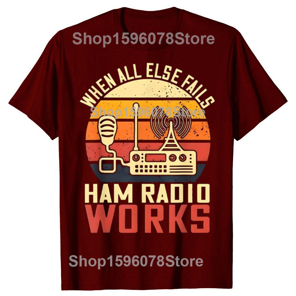 Funny Amateur Ham Radio Graphic T-shirts Men Women's Fashion Casual Tshirt 100% Cotton Loose Oversized T Shirt