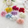 Mini Artificial Carnation Bouquet 6 Heads Handmade Silk Hydrangea Bouquet Realistic Diy Fake Plants  Year'S Decor