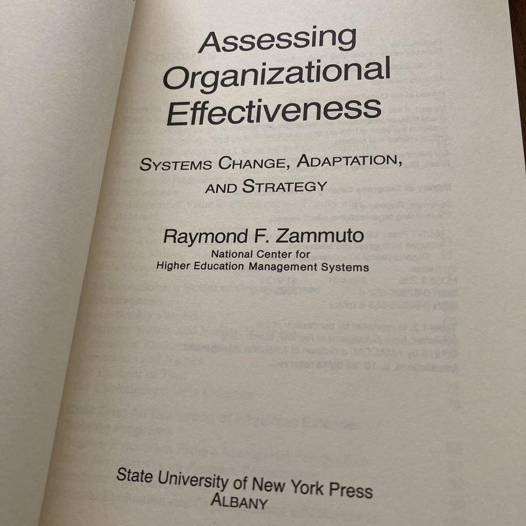 [USED] Assessing Organizational Effectiveness