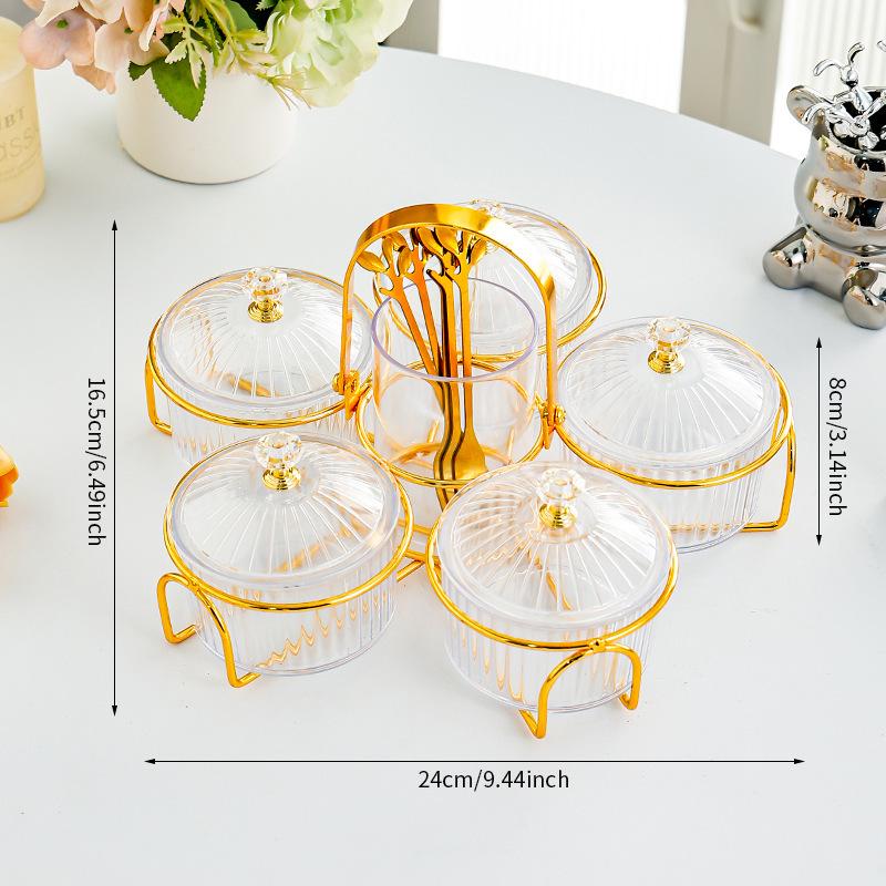 Transparent Dustproof Snack Tray with Lid for Living Room Coffee Table