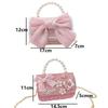 Fashion Synthetic Leather Princess Bag Pearl Decorated Handheld Pearl Handbag Children's Fashion Bag Girl