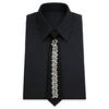 Luxurious Crystal Decors Neck Tie For Grooms Bridesmaids And Guests Long Necklace Preknotted Tie for Party Gathering
