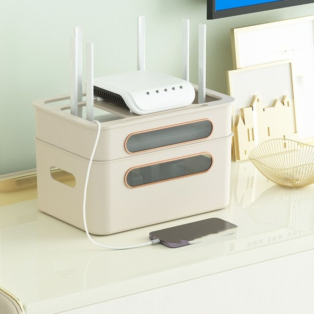 2/3/4-Tier Cable Management Box Ventilation Router Storage Box WiFi Box Holder  Living Room