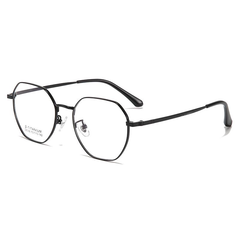 Retro Polygonal Metal Glasses Frames: Fashionable, Slim, Non-Prescription Myopia Glasses