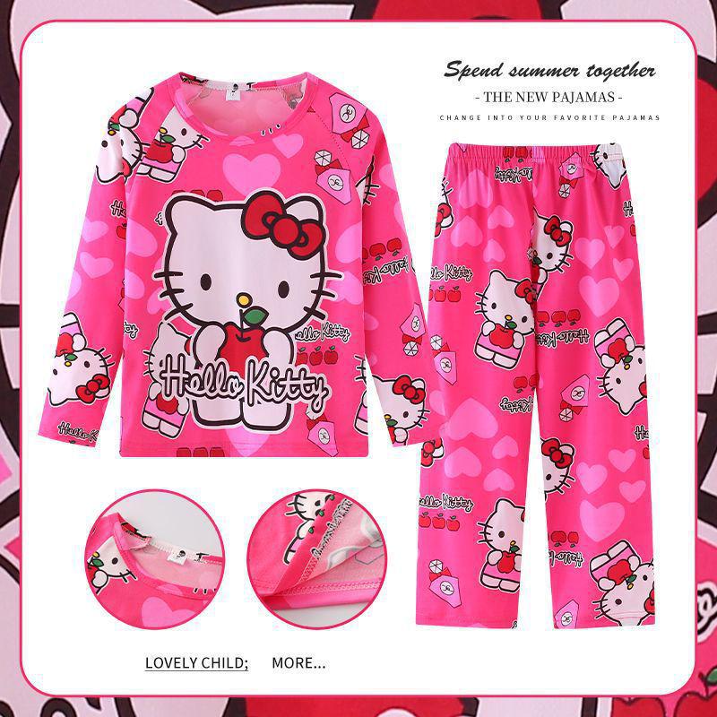 Southeast Asia Kids' Demon Slayer Pajamas: Long Sleeve & Pants Set for Girls