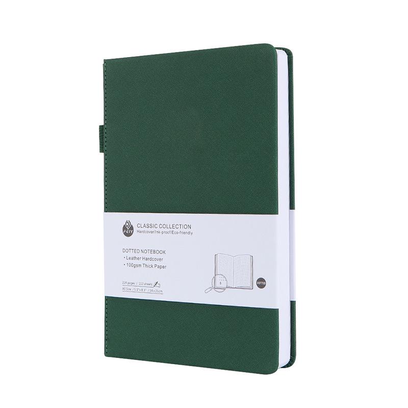 Quaderno A5 a Punti con Numeri di Pagina e Elastico - Spesso Blocco Note per Ufficio
