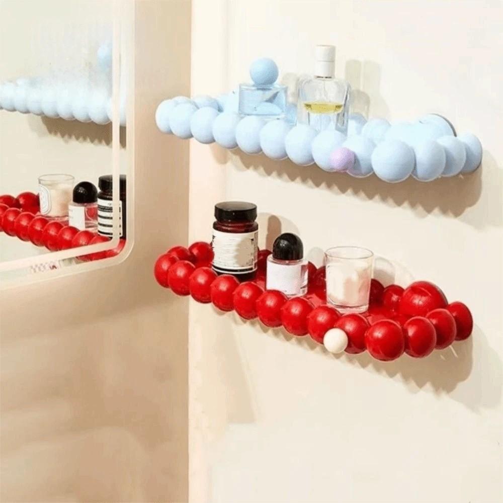 Punch Free Cloud Suction Cup Storage Rack Wall Mounted Wall Display Shelf Bathroom