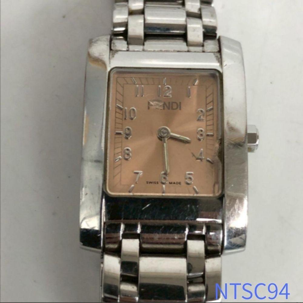 Used Good Condition FENDI 7000L Ladies Quartz Watch Brand Watch Square Silver Dial Black Date