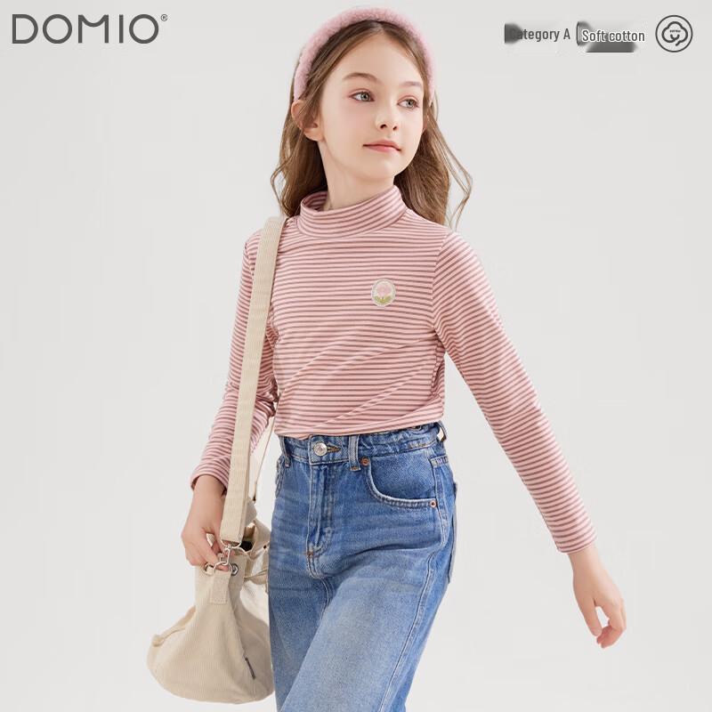 Domiaowu Girls  Half High Collar Long Sleeve Base Layer T-Shirt 160