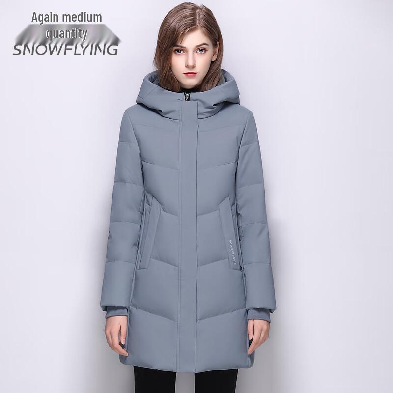 

XueZhongFei Women s Hooded Mid-Length Warm Down Jacket L