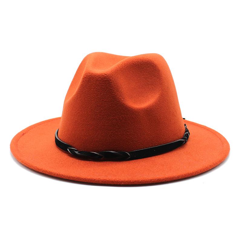 Seasonal Big Eaves Hat Flat Edge Top Hat Men'S And Women'S Woolen Jazz Hat Lmn172