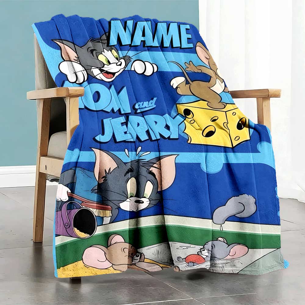 Warner Bros. Works (77) Personalized Name Blanket Throw Customizable Blanket Warmthful Decor Versatile for Chair Office Chair Nap Picnics