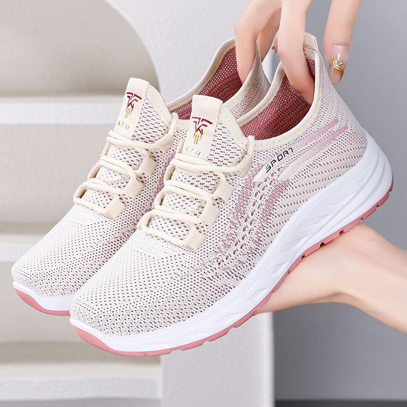 Shoes women's shoes new women's casual shoes breathable mesh shoes couple soft sole comfortable single shoes versatile flying woven shoes