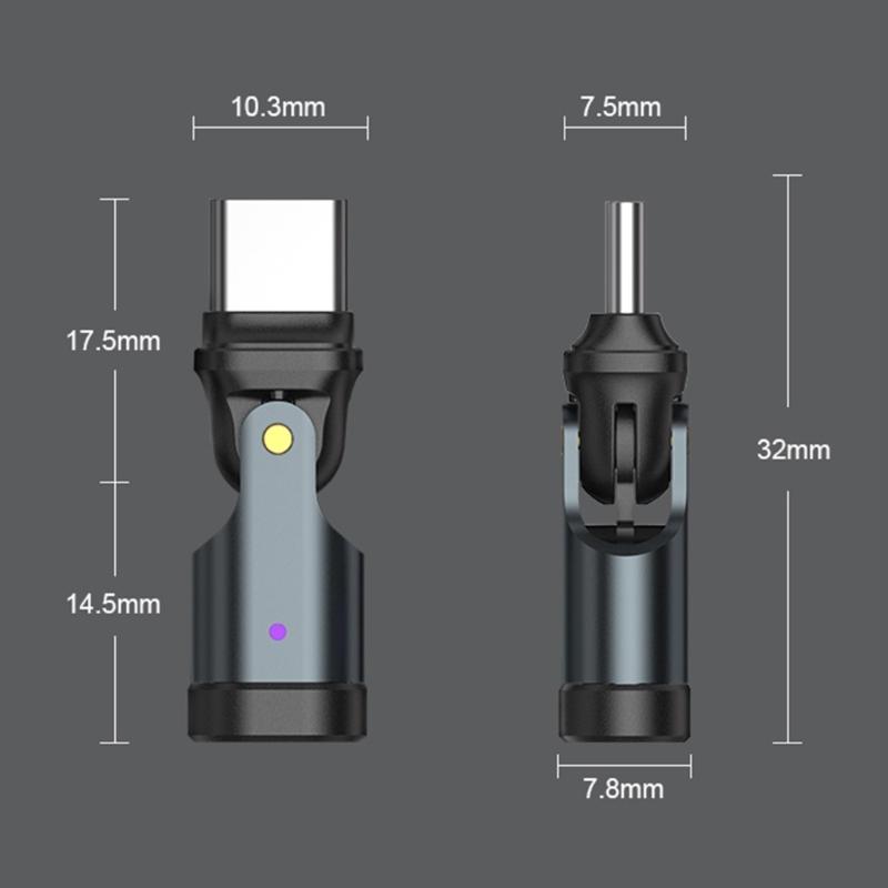 180Degree Rotatable USB C Adapter PD240W 5A Fast Charging 480Mbps Data Transfer For Phones 15 16 Type C Devices