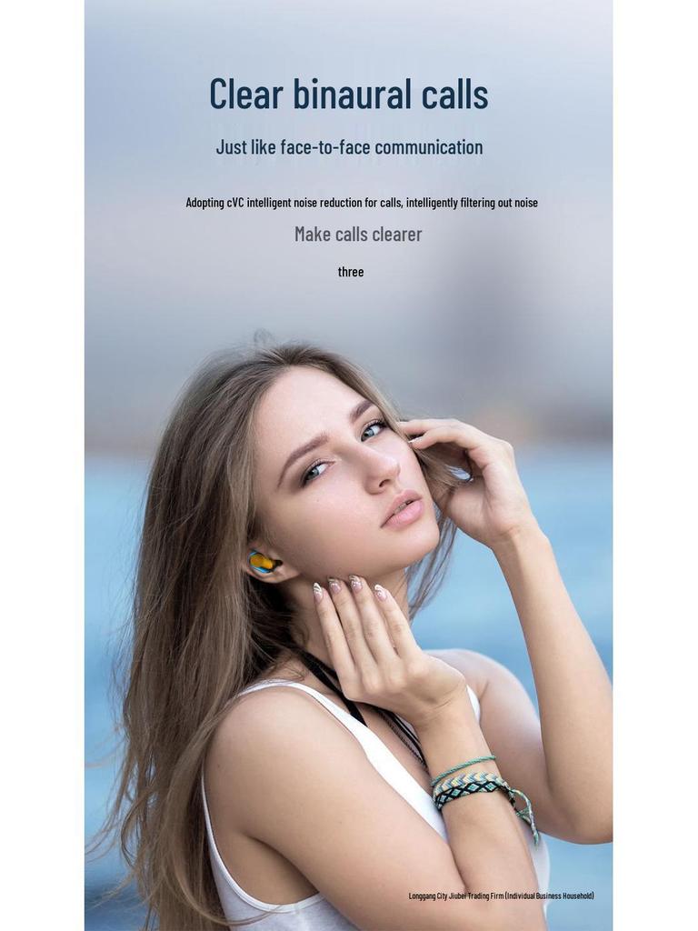 2025 Wireless Bluetooth 5.4 Earphones: Dual-Ear Mini In-Ear Sport Headset, Compatible with Apple & Android