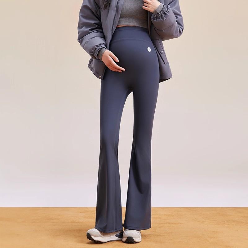 Maternity Pants Spring and Autumn New Autumn Wear Thin Micro-horn Shark Pants Nude Belly Support Yoga Pants