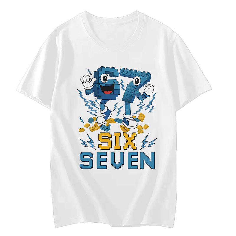 Funny Six Seven 67 Brainrot Print Fashion T Shirt Unisex Women Fashion Gaming Meme TShirt Y2k Casual Short Sleeve Tee Tops Clothes