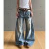 Vintage Style Loose Wide Leg Denim Pants Women All Match Casual Straight Pants Autumn Fashion Jeans Pants Female 2025