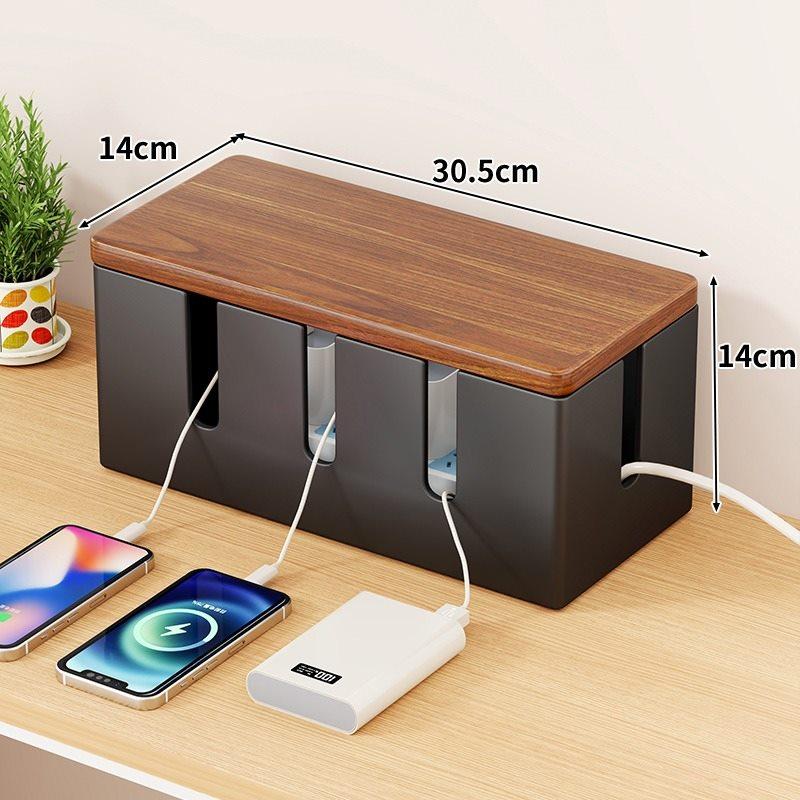 1pcs Plug in board storage, desktop socket arrangement, cover box, charging data cable, power cable, hidden storage rack