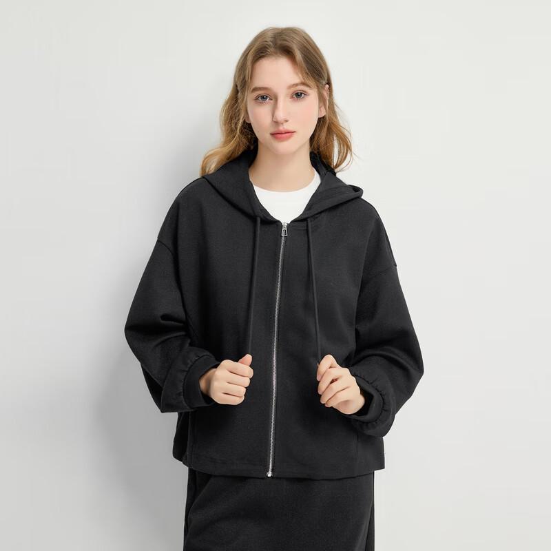 Women's H-Type U-Neck Drawstring Zipper Short Jacket