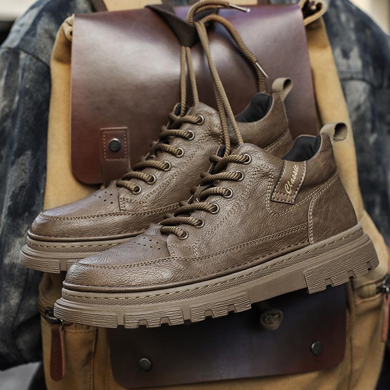 Martin boots autumn British style retro casual leather shoes sports waterproof non-slip heightening boots