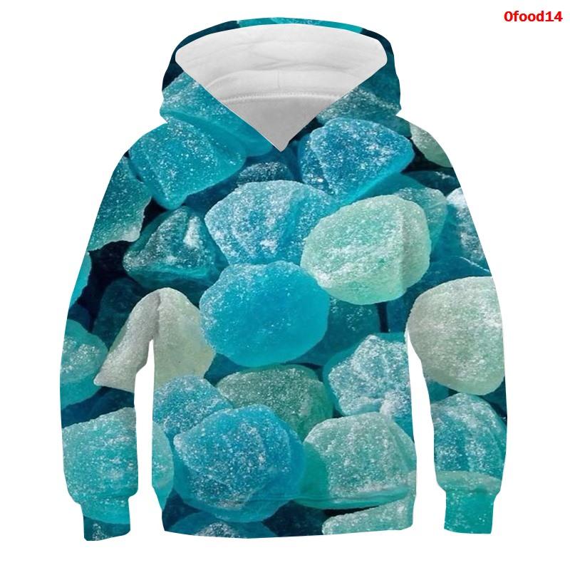 3D Baskı Komik Yiyecek Erkek Kapüşonlular Üstler Şeker Kızlar Erkekler Kapüşonlular Çocuk Kapüşonlu Sweatshirtler Gençler Kıyafetleri Çocuk Kazaklar Kazak