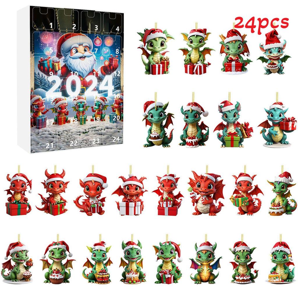 Unique Christmas Mystery Box Advent Calendar Countdown With 24 Festive Dragon Charms