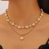 Böhmischer Seestern Faux Perlen Halskette Leicht Hypoallergen Damen Muschel Anhänger Goldene Kette Halskette Ozean Strand Hals Schmuck