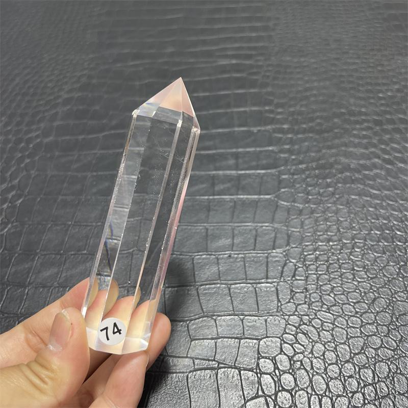 natural white smelting stone 8 side crystal point healing clear quartz crystal wand tower