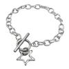 Gothic Stainless Steel Hollowed-out Five-pointed Star Pendant Bracelets for Women Men Couple Punk Y2k Daily Layering Jewelry