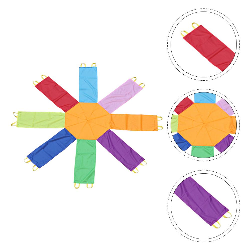 Outdoor Children's Toy Big Rainbow Parachute Physical Training Toy Team Cooperation Sports Game Umbrella Octagonal Shape