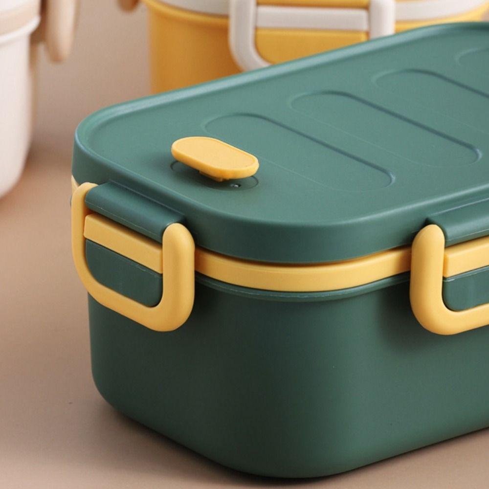 Two-Compartment Double-Layer Lunch Box Portable Eco-Friendly Divided Lunch Box Simple Microwavable Food Storage Containers Home