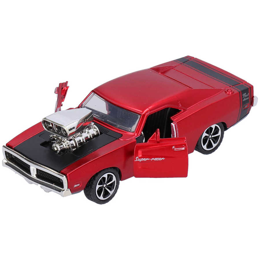 Model Mașină de Curse Dodge Super la Scară 1/32, Jucărie Mașină cu Sunet și Lumină, Model Mașină Aliaj cu Tragere Înapoi Retro pentru Familie pentru Acasă