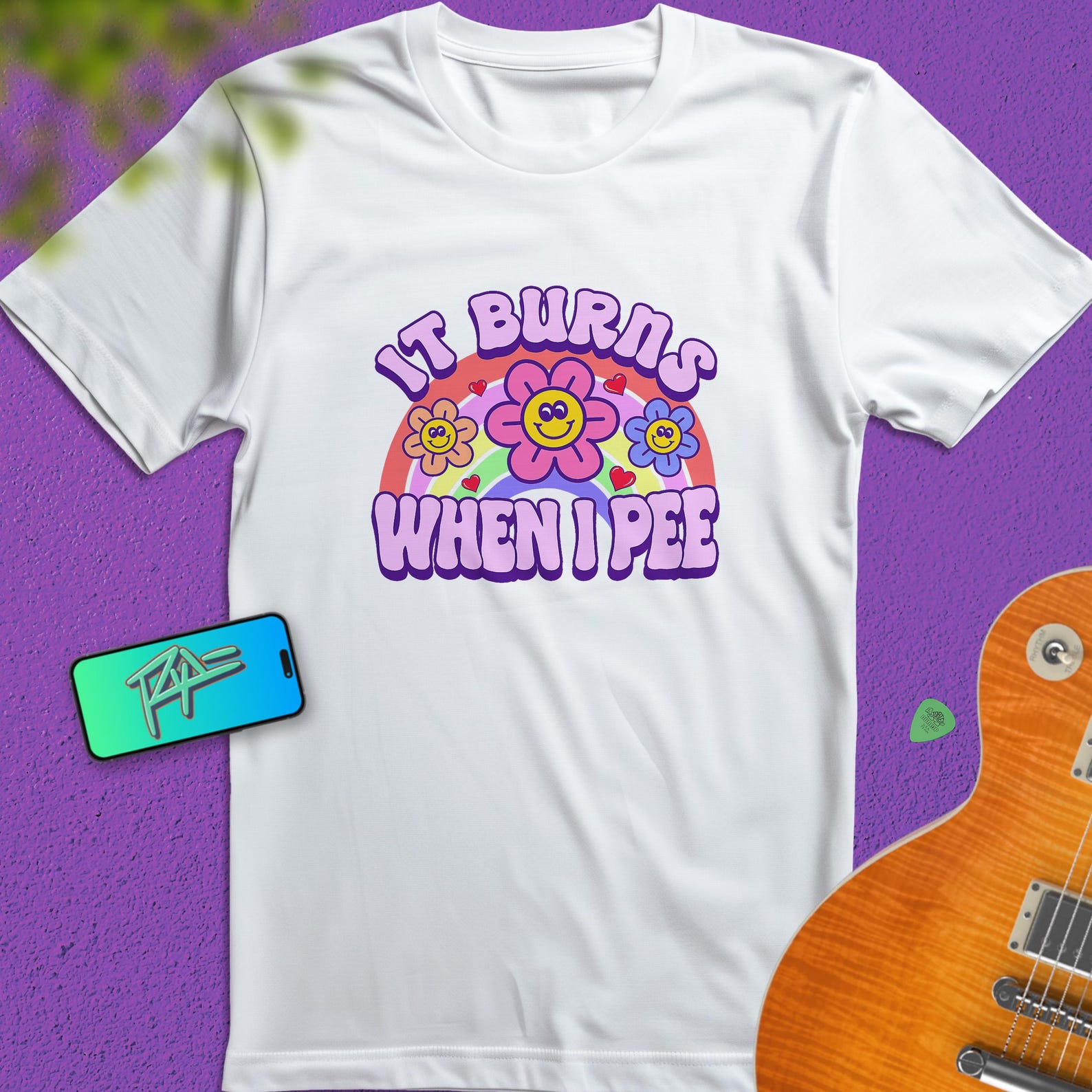 Funny It Burns When I Pee T-Shirt, Cringecore Y2K Meme Top S