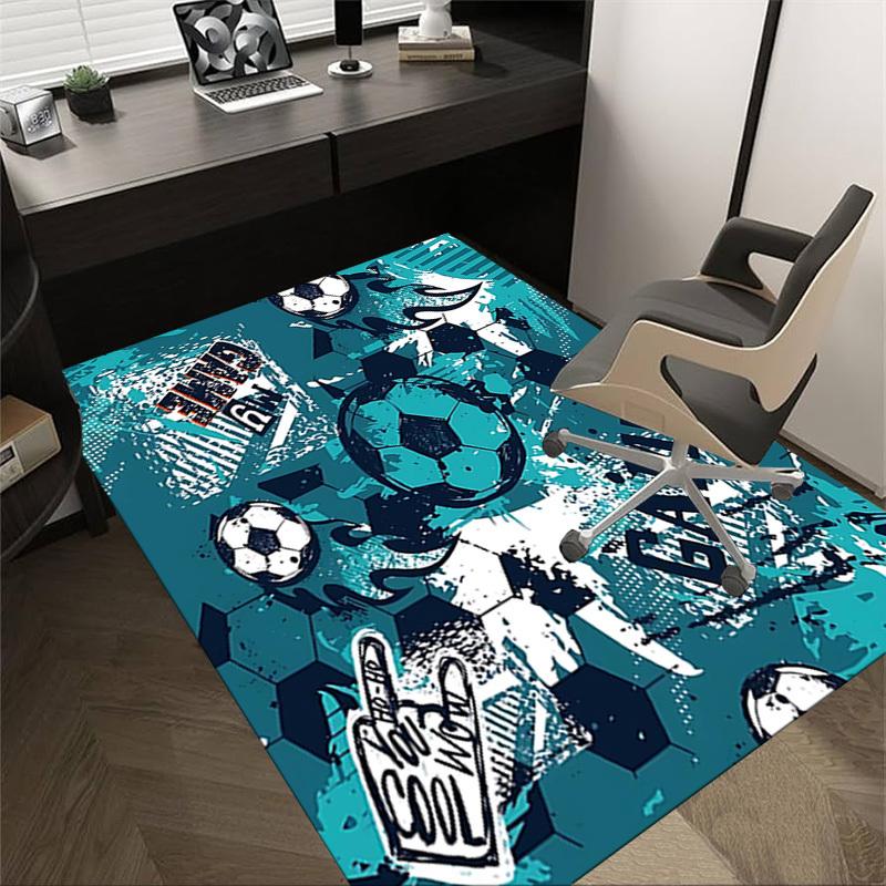 

1PC Soccer Game Non-Slip Floor Carpet Compatible for Office&Living Room&Bedroom&Dining room - Flat-Weave Machine-O342 60cm by 90cm