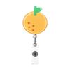 Cute Fruit Retractable Plastic Badge Holder Reel Student Nurse Exhibition Enfermera Girl Name Card Chest Card Holder Clip