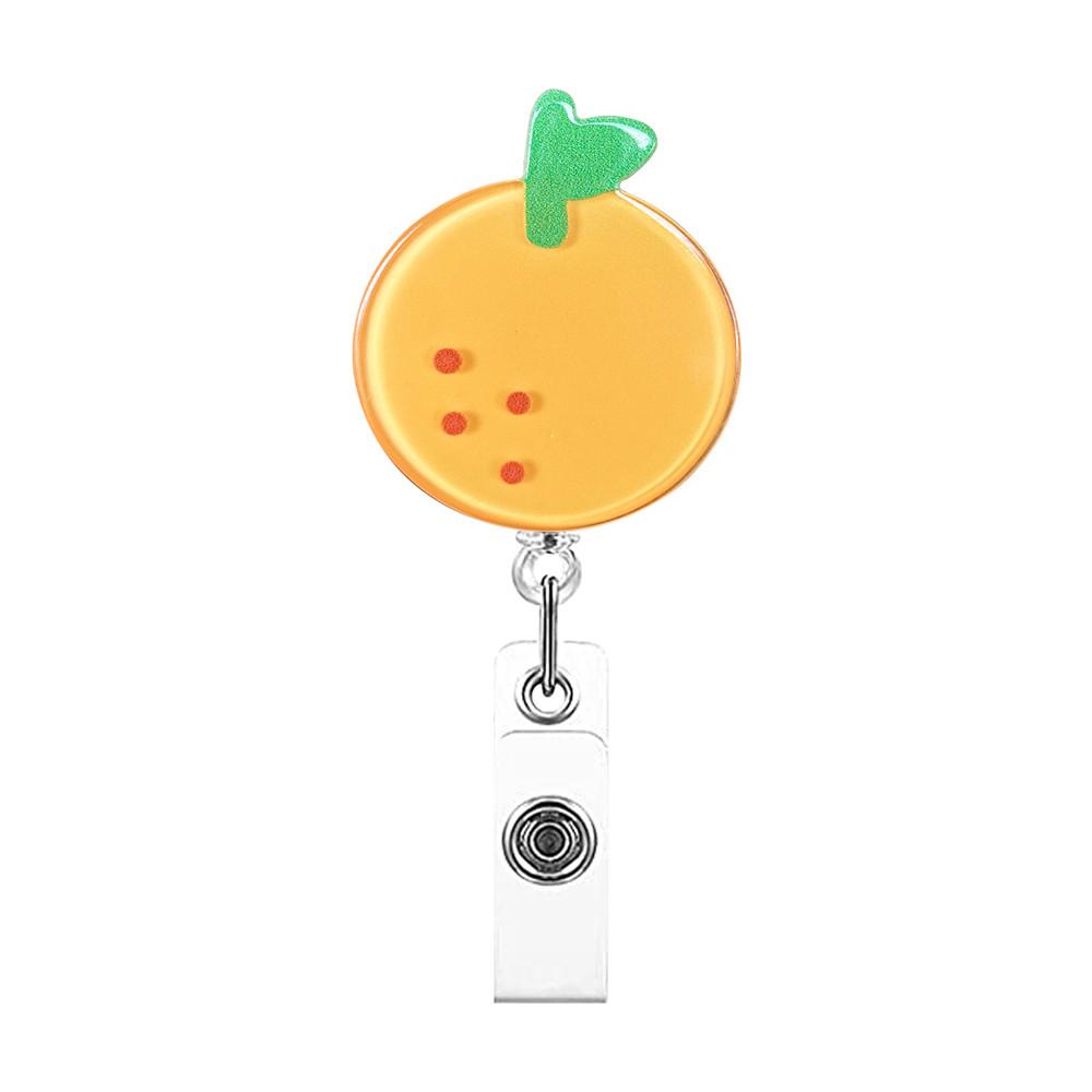 Cute Fruit Retractable Plastic Badge Holder Reel Student Nurse Exhibition Enfermera Girl Name Card Chest Card Holder Clip