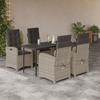 VidaXL Garden Dining Set with Cushions 5 Pcs, Table and Chairs with Adjustable Backrest, Outdoor Patio Furniture 3212413